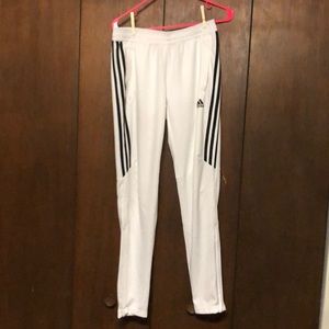 Men’s medium white Adidas track pants